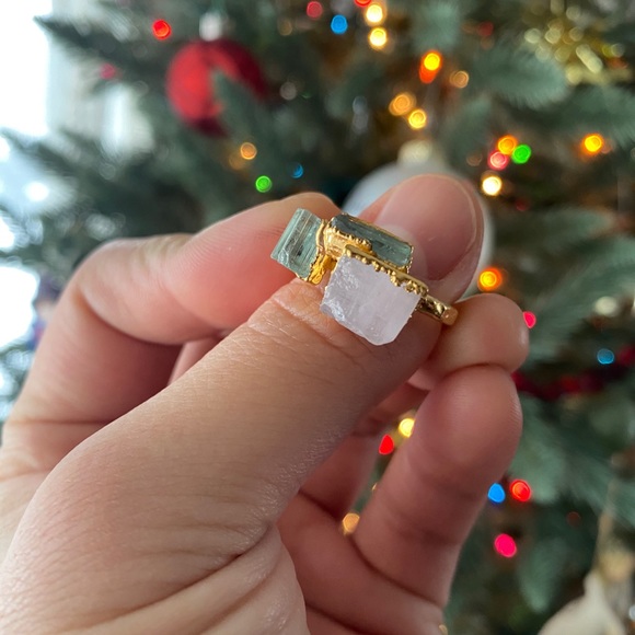 Little Sycamore 18k Gold Plated Tourmaline Ring - Picture 2 of 13